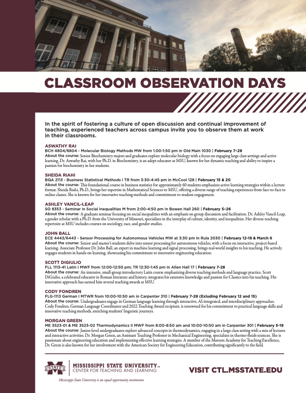 Classroom Observations